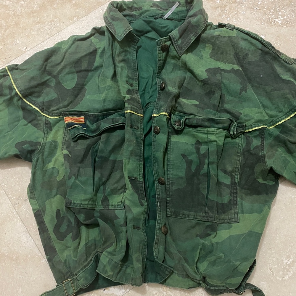 free people oversized green camouflage jacket
